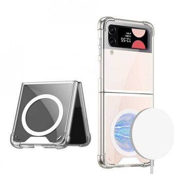 Zore Galaxy Z Flip 3 Wireless Şarj Özellikli Airbagli Kıpta Anti Shock Magsafe Kapak Kılıf