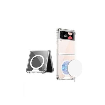 Zore Galaxy Z Flip 3 Wireless Şarj Özellikli Airbagli Kıpta Anti Shock Magsafe Kapak Kılıf