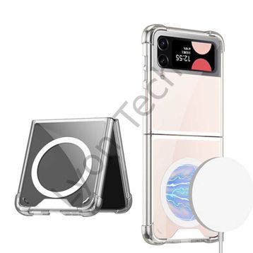 Zore Galaxy Z Flip 4 Wireless Şarj Özellikli Airbagli Kıpta Anti Shock Magsafe Kapak Kılıf