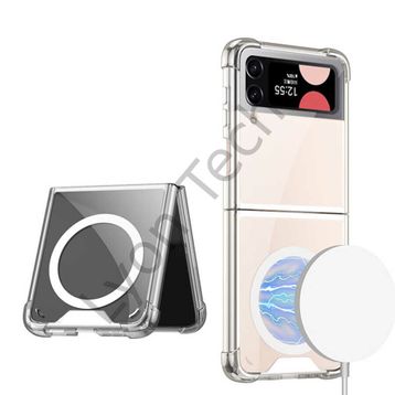 Zore Galaxy Z Flip 4 Wireless Şarj Özellikli Airbagli Kıpta Anti Shock Magsafe Kapak Kılıf