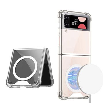 Zore Galaxy Z Flip 4 Wireless Şarj Özellikli Airbagli Kıpta Anti Shock Magsafe Kapak Kılıf