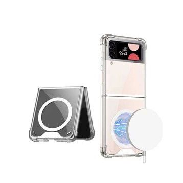 Zore Galaxy Z Flip 4 Wireless Şarj Özellikli Airbagli Kıpta Anti Shock Magsafe Kapak Kılıf