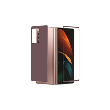 Zore Galaxy Z Fold 2 Ön Arka 5D Full Yapışkanlı Temperli Gold Ekran Koruyucu