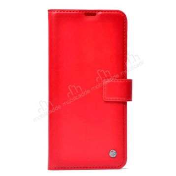 Zore Kar Deluxe vivo Y20s Kapaklı Cüzdanlı Kırmızı Deri Kılıf
