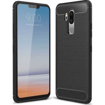 Zore LG G7 Room Arka Karbon Siyah Silikon Kapak Kılıf