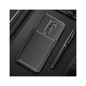 Zore Oppo A5 2020 Karbon Tasarım Negro Silikon Kılıf