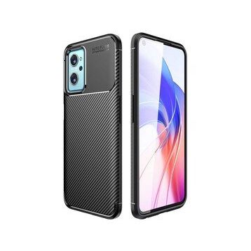 Zore Oppo A96 4G Siyah Karbon Serisi Mat Fiber Silikon Negro Kapak Kılıf