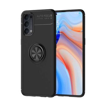 Zore Oppo Reno 4 Manyetik Yüzüklü Ravel Silikon Kılıf