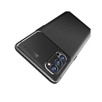 Zore Oppo Reno 4 Pro 5G Karbon Tasarım Negro Silikon Kılıf