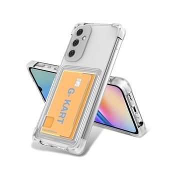 Zore Samsung Galaxy A15 Airbag Tasarımlı Şeffaf Kartlıklı G-Kart Kapak Cep Telefonu Kılıfı