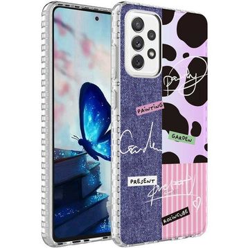 Zore Samsung Galaxy A53 5G Airbag Kenarlı Renkli Desenli Silikon Elegans Kapak Kılıf
