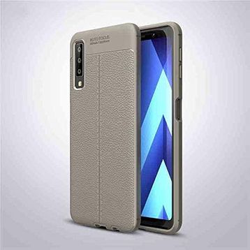 Zore Samsung Galaxy A7 2018 Deri Dokulu Niss Silikon Kapak SMGA72018 Kılıf