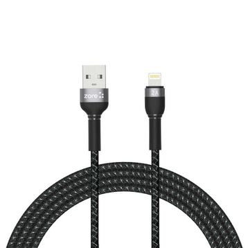 Zore Shira Serisi 2 mt Siyah Lightning USB Kablo