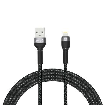 Zore Shira Serisi 2 mt Siyah Lightning USB Kablo