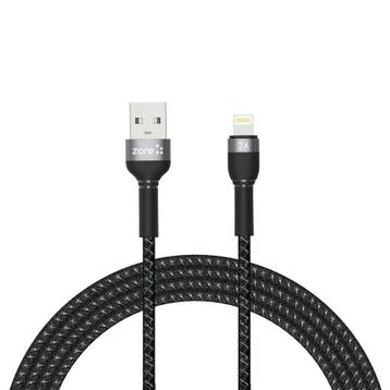 Zore Shira Serisi 2 mt Siyah Lightning USB Kablo