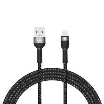 Zore Shira Serisi 2 mt Siyah Lightning USB Kablo