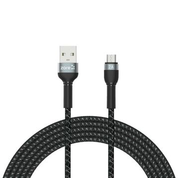 Zore Shira Serisi 3 mt Siyah Micro USB Kablo