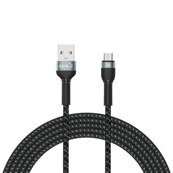 Zore Shira Serisi 3 mt Siyah Micro USB Kablo