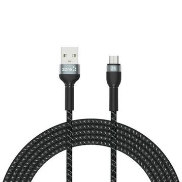 Zore Shira Serisi 3 mt Siyah Micro USB Kablo
