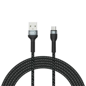 Zore Shira Serisi 3 mt Siyah Micro USB Kablo