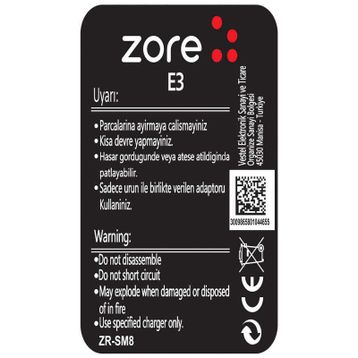Zore Vestel E3 A Kalite Uyumlu Batarya