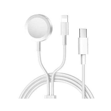 Zore Wireless To Lightning Type C 1.2 mt Beyaz Şarj Kablosu