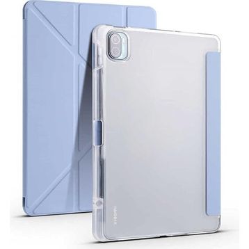 Zore Xiaomi Mi Pad 5 Tablet Standlı Tri Folding Kalemlikli Silikon Smart Cover - Mavi Kılıf
