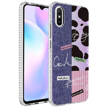 Zore Xiaomi Redmi 9a Airbag Kenarlı Renkli Desenli Silikon Elegans Kapak Kılıf
