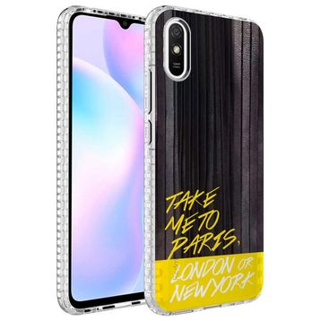 Zore Xiaomi Redmi 9a Airbag Kenarlı Renkli Desenli Silikon Elegans Kapak Kılıf