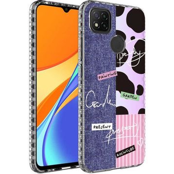 Zore Xiaomi Redmi 9C Airbag Kenarlı Renkli Desenli Silikon Elegans Kapak Kılıf