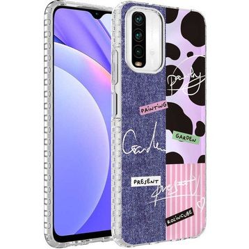 Zore Xiaomi Redmi Note 10 Airbag Kenarlı Renkli Desenli Silikon Elegans Kapak Kılıf
