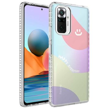 Zore Xiaomi Redmi Note 10 Pro Airbag Kenarlı Renkli Desenli Silikon Elegans Kapak Kılıf