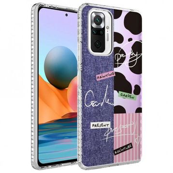 Zore Xiaomi Redmi Note 10 Pro Airbag Kenarlı Renkli Desenli Silikon Elegans Kapak Kılıf