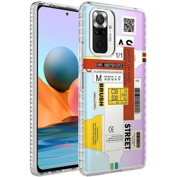 Zore Xiaomi Redmi Note 10 Pro Airbag Kenarlı Renkli Desenli Silikon Elegans Kapak Kılıf