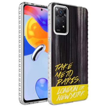Zore Xiaomi Redmi Note 11 Global Airbag Kenarlı Renkli Desenli Silikon Elegans Kapak Kılıf