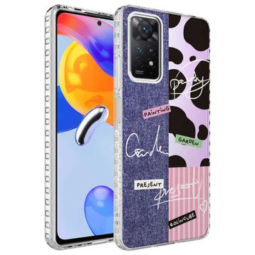 Zore Xiaomi Redmi Note 11 Global Airbag Kenarlı Renkli Desenli Silikon Elegans Kapak Kılıf