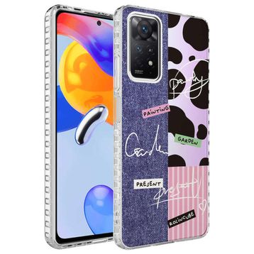 Zore Xiaomi Redmi Note 11S Global Airbag Kenarlı Renkli Desenli Silikon Elegans Kapak Kılıf