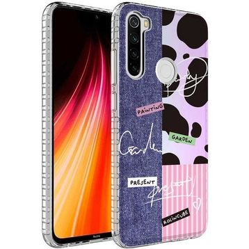 Zore Xiaomi Redmi Note 8 Airbag Kenarlı Renkli Desenli Silikon Elegans Kapak Kılıf