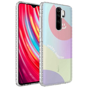 Zore Xiaomi Redmi Note 8 Pro Airbag Kenarlı Renkli Desenli Silikon Elegans Kapak Kılıf