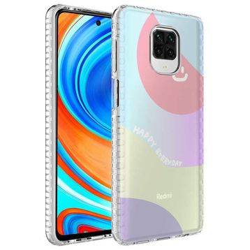 Zore Xiaomi Redmi Note 9 Pro Airbag Kenarlı Renkli Desenli Silikon Elegans Kapak Kılıf