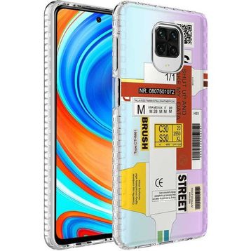 Zore Xiaomi Redmi Note 9 Pro Airbag Kenarlı Renkli Desenli Silikon Elegans Kapak Kılıf