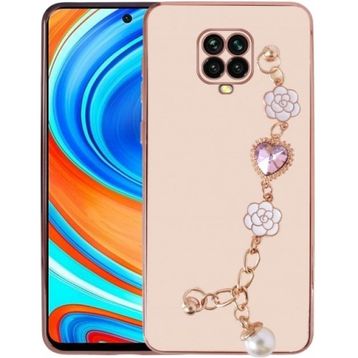 Zore Xiaomi Redmi Note 9 Pro Kılıf El Tutamaçlı Kamera Korumalı Taka Silikon Kapak - Rose Gold Kılıf