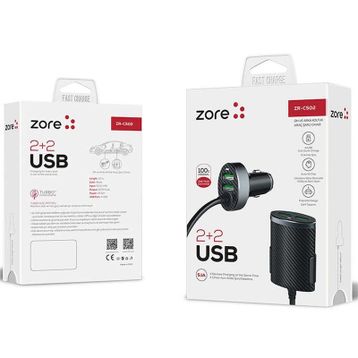 Zore ZR-C502 2+2 Araç Şarj Seti