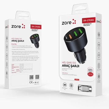 Zore ZRC703Q Micro 2 İn 1 Araç Şarj Seti