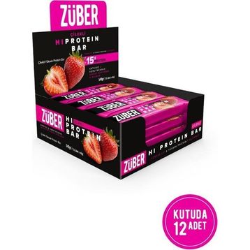 Züber 45 gr Çilekli Hi Protein Bar (12 adet)