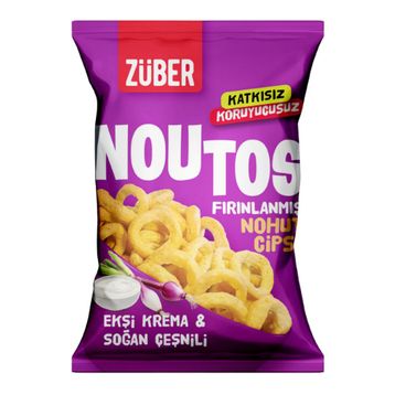 Züber 55 gr Ekşi Krema ve Soğanlı Noutos Nohut Cipsi (6 adet)