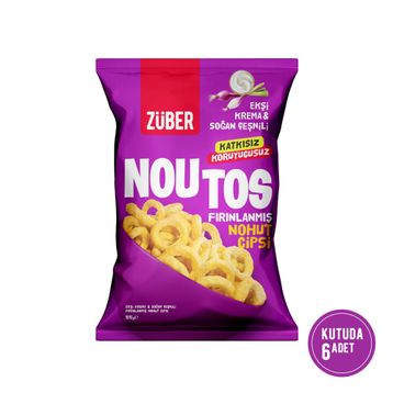 Züber 55 gr Ekşi Krema ve Soğanlı Noutos Nohut Cipsi (6 adet)
