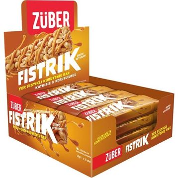Züber Fıstrık 30 gr Yer Fıstıklı Kuruyemiş Bar (15 adet)