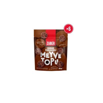 Züber Kakao Parçacıklı 80 gr Meyve Topu (6 adet)