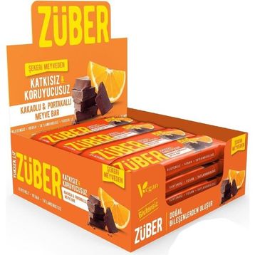 Züber Kakaolu ve Portakallı 40 gr Meyve Bar (12 adet)